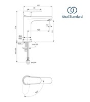 MEDIDAS MONOMANDO LAVABO CERAFINE O IDEAL STANDARD